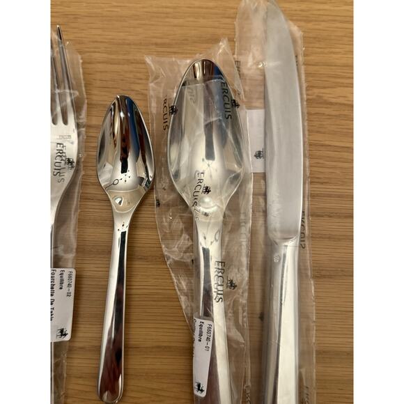 Ercuis France Equilibre 5 Piece Flatware Place Setting $270 Stainless Steel NEW - Picture 4 of 7